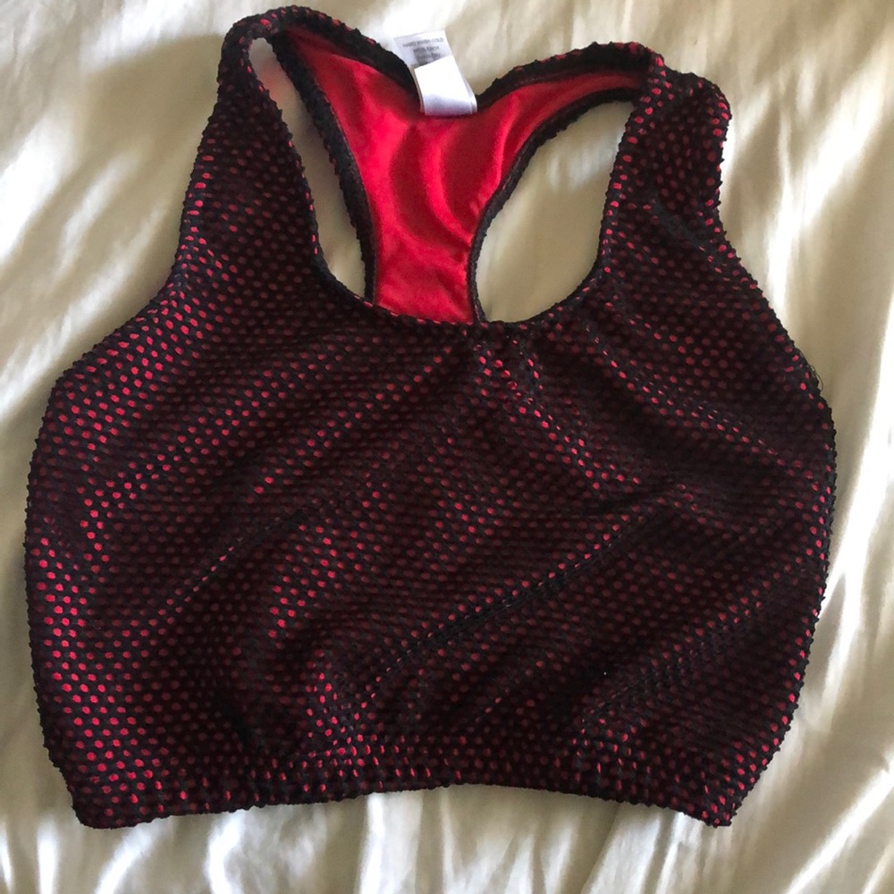 Red and black crop top